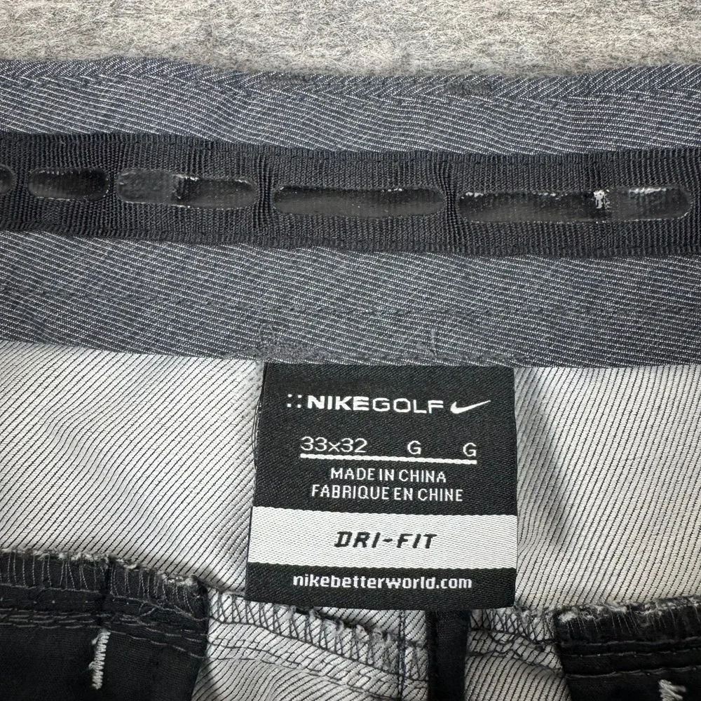 Nike Golf Dri Fit Chino Pants Pockets Nylon Stretch Gray Mens 33x32